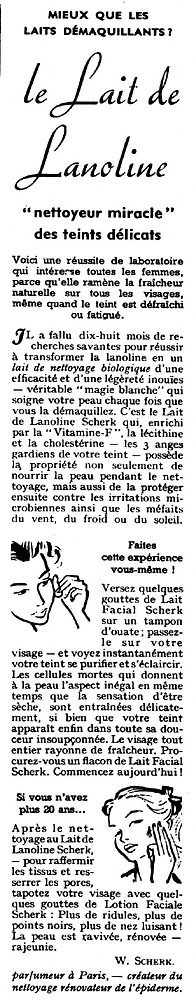 Publicité Scherk 1953