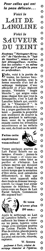 Publicité Scherk 1953