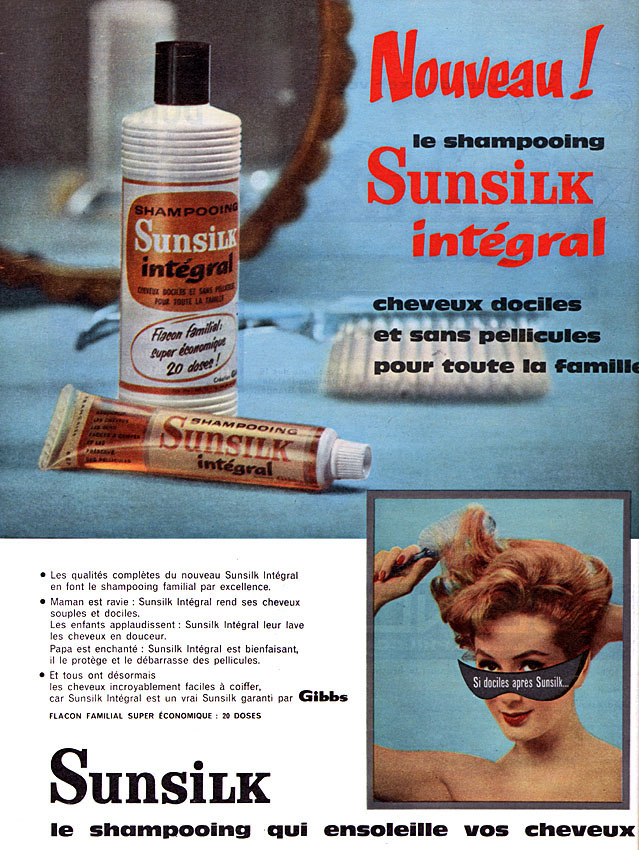 Publicité Sunsilk 1960