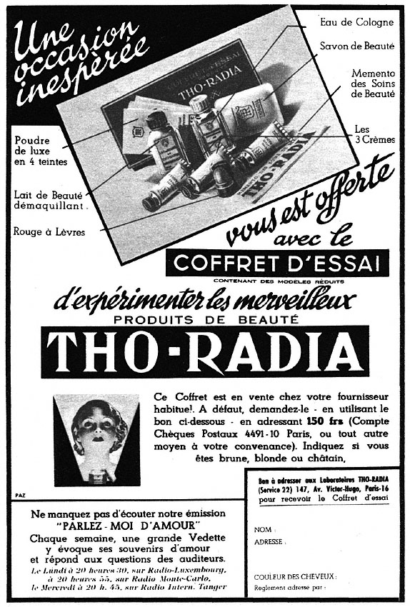 Publicité Tho-Radia 1950