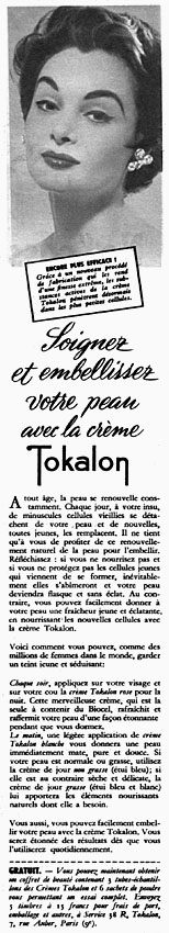 Publicité Tokalon 1955