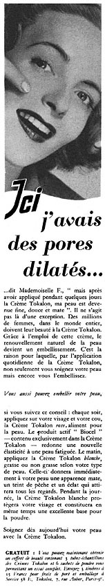 Publicité Tokalon 1955