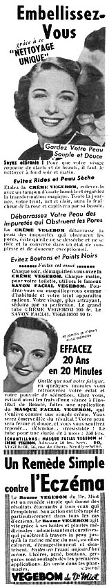 Publicité Vegebom 1954