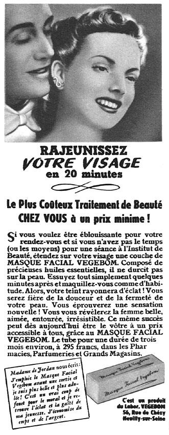 Publicité Vegebom 1949