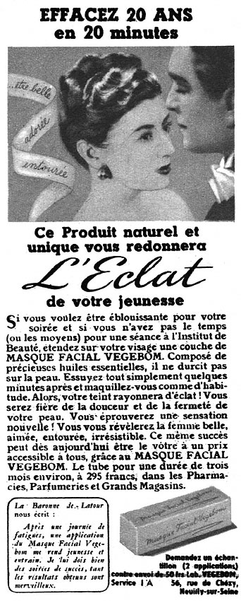 Publicité Vegebom 1949