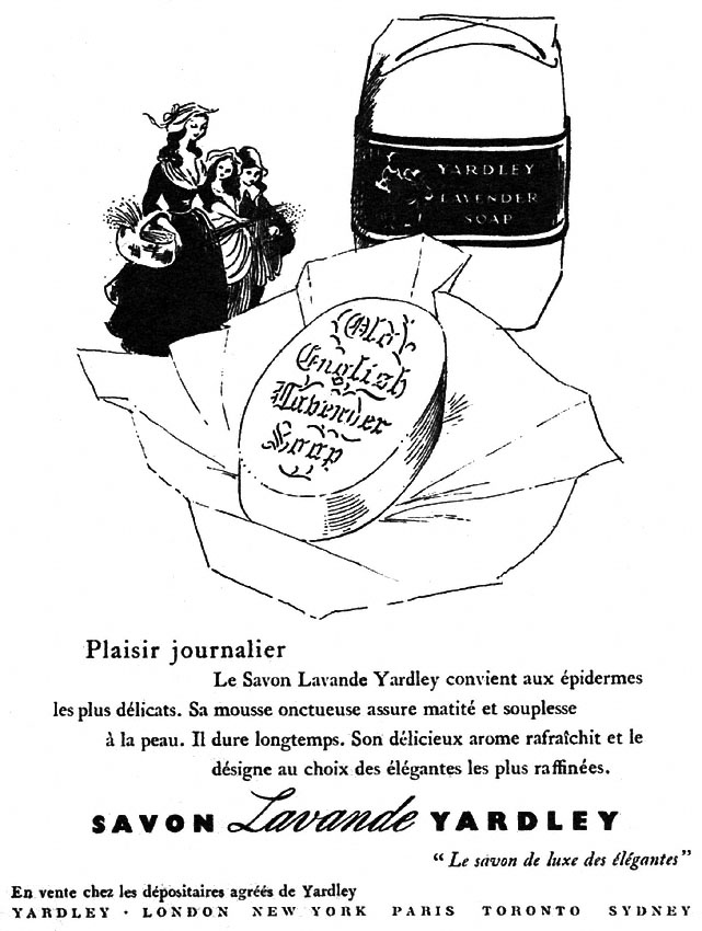 Publicité Yardley 1951