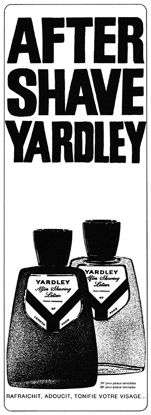 Publicité Yardley 1970