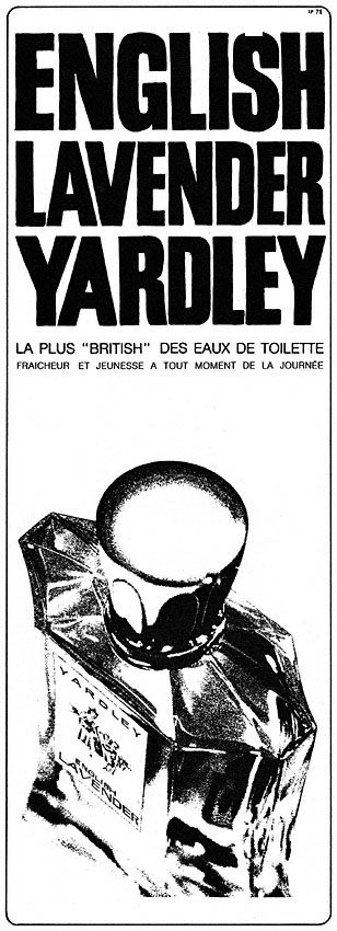 Publicité Yardley 1970