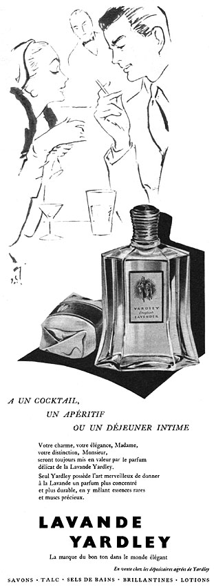 Publicité Yardley 1954