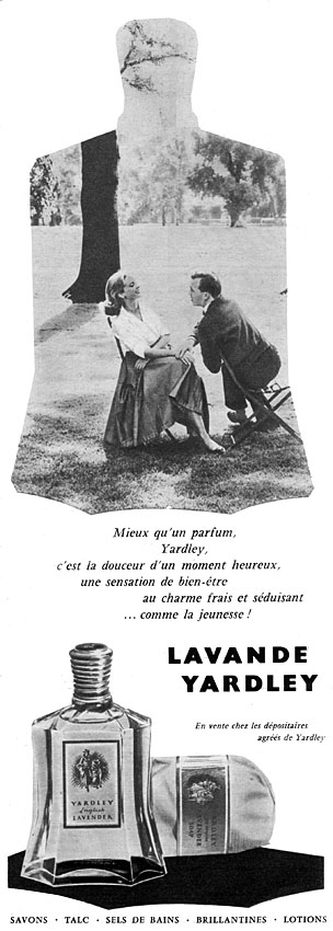 Publicité Yardley 1957