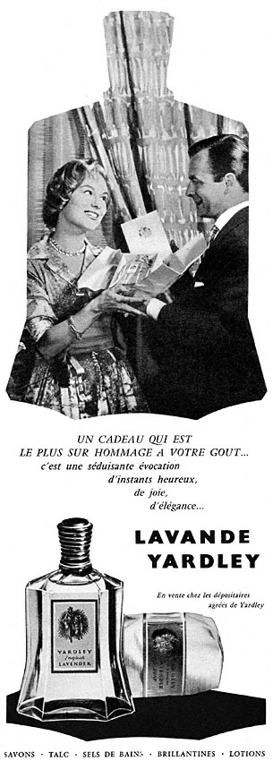 Publicité Yardley 1957