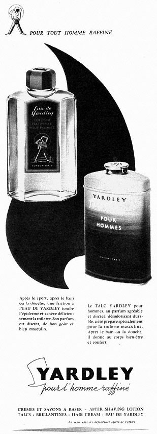 Publicité Yardley 1958