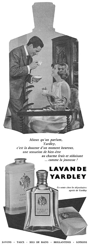 Publicité Yardley 1959