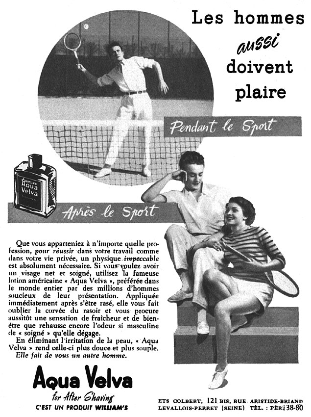 Publicité Aqua Velva 1949