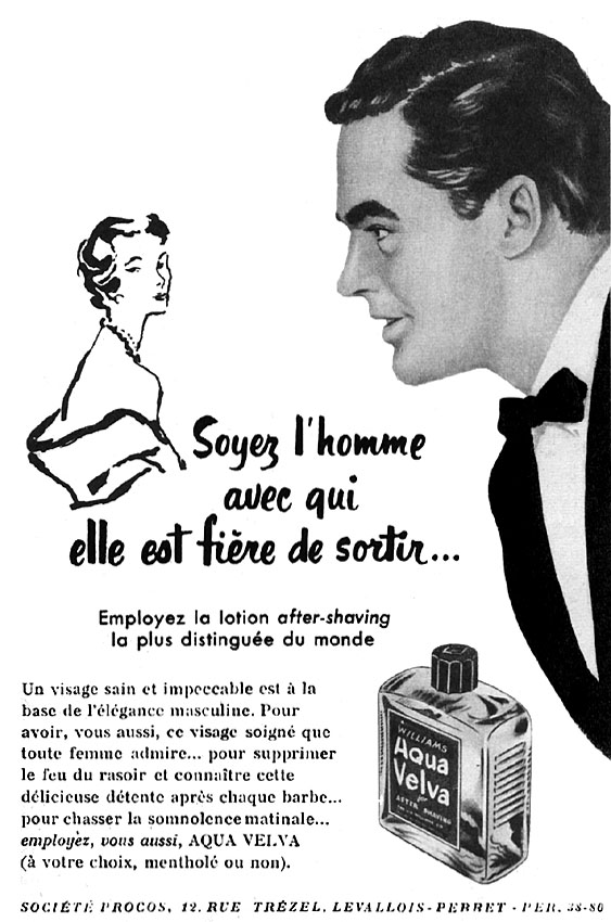 Publicité Aqua Velva 1952