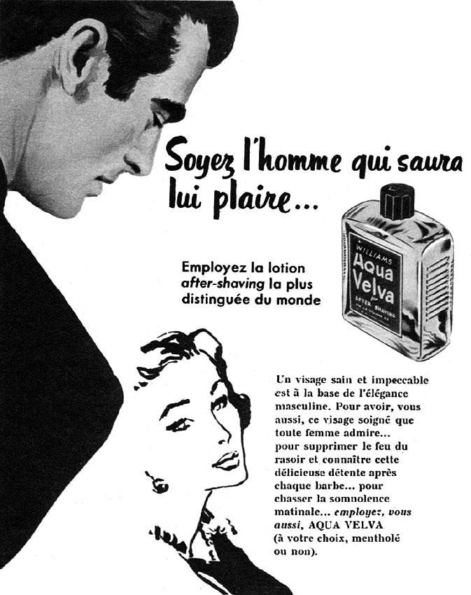 Publicité Aqua Velva 1952