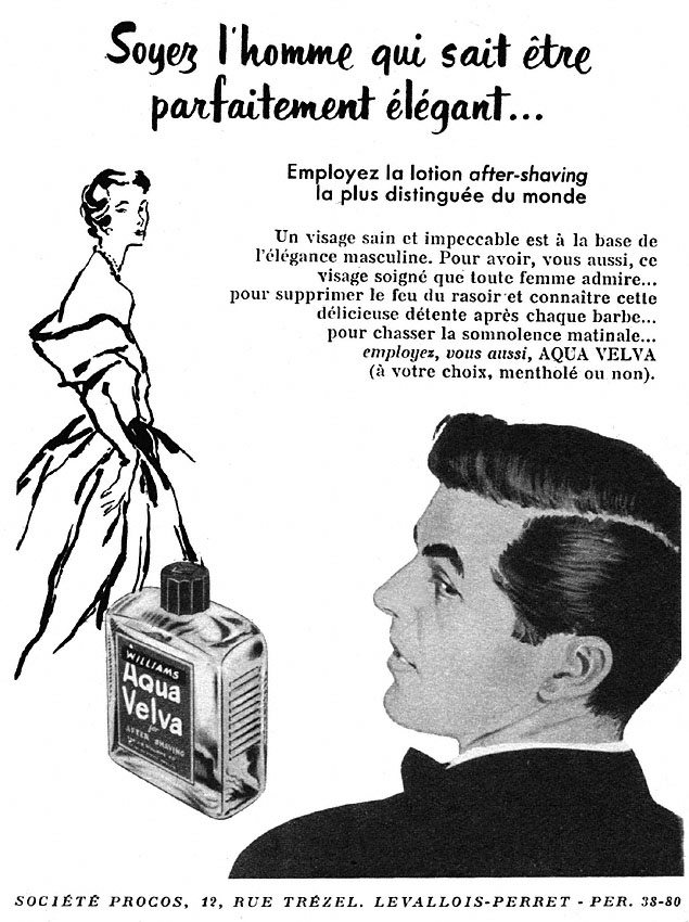 Publicité Aqua Velva 1952