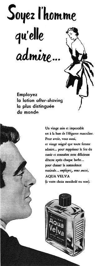 Publicité Aqua Velva 1952