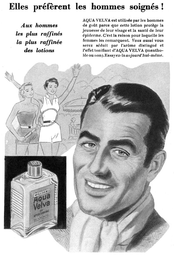 Publicité Aqua Velva 1954