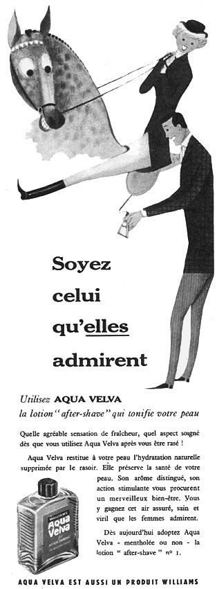 Publicité Aqua Velva 1957