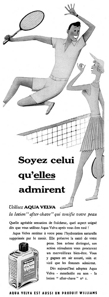 Publicité Aqua Velva 1958