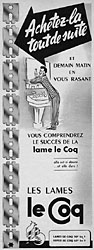 Publicit Le Coq 1949