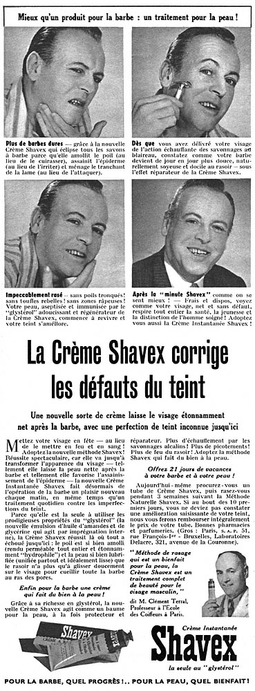 Publicité Shavex 1954