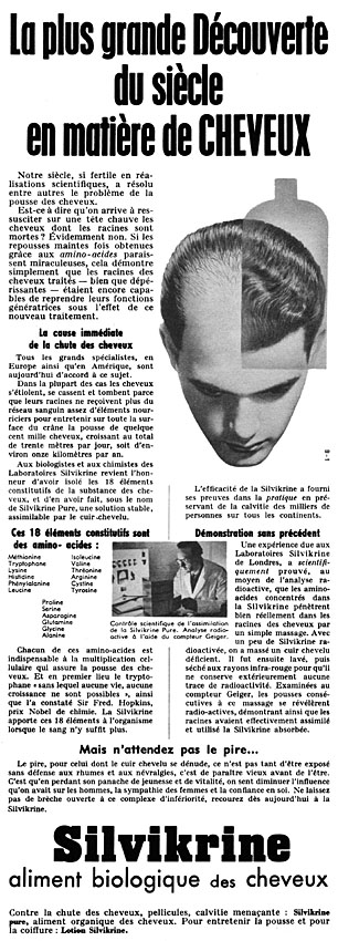 Publicité Silvikrine 1959