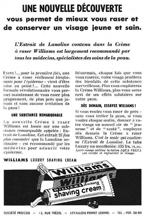Publicité Williams 1950