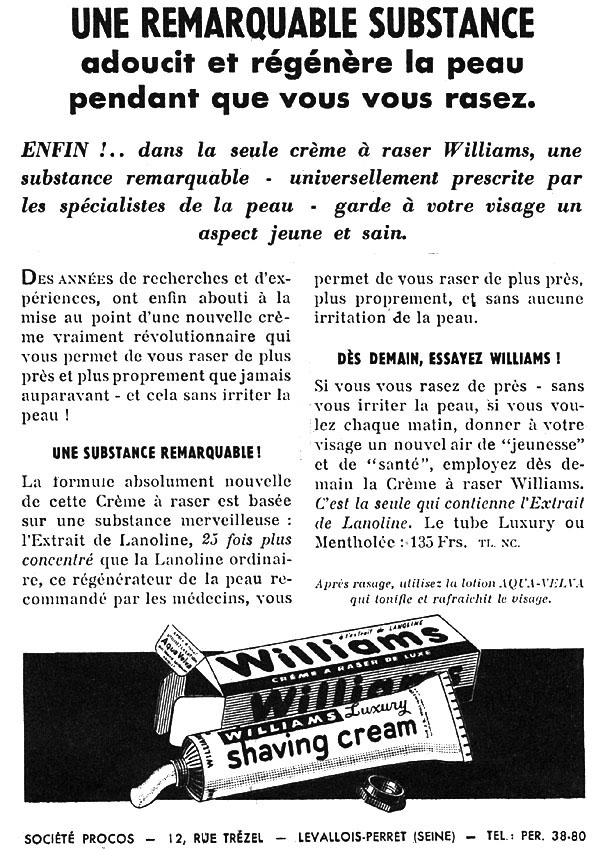Publicité Williams 1950