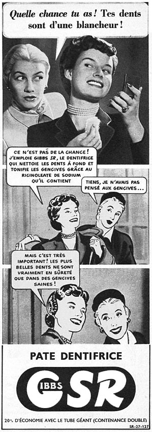 Publicité Gibbs 1951