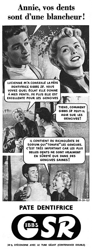 Publicité Gibbs 1951