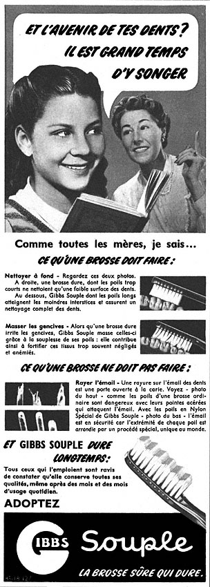 Publicité Gibbs 1951