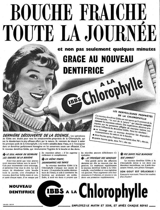 Publicité Gibbs 1952