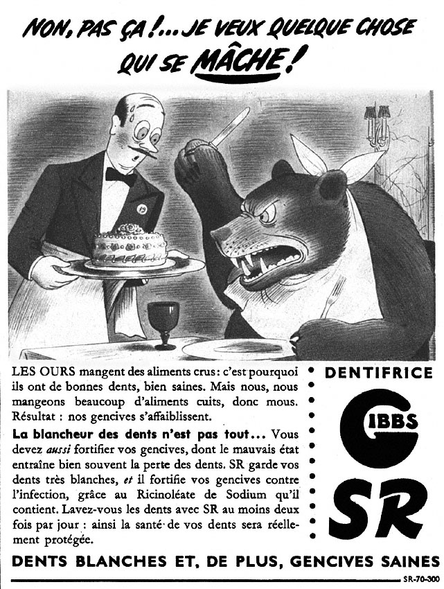 Publicité Gibbs 1953