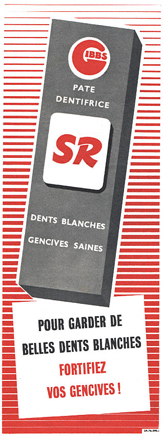 Publicité Gibbs 1953
