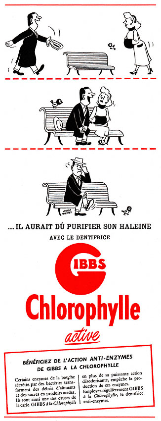 Publicité Gibbs 1954