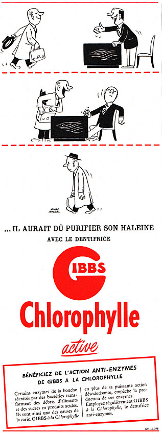 Publicité Gibbs 1954