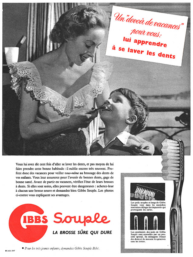 Publicité Gibbs 1954