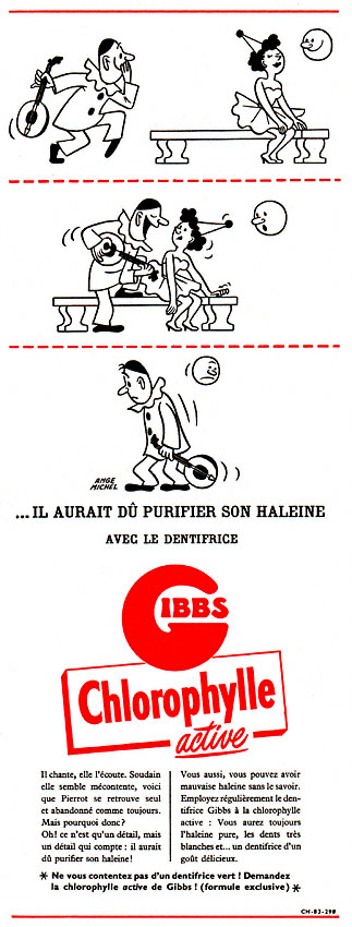 Publicité Gibbs 1954