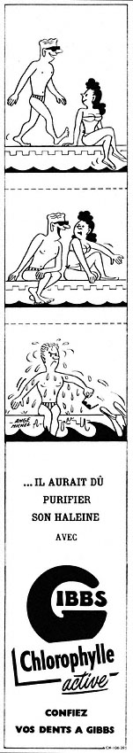Publicité Gibbs 1955
