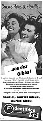 Publicit Gibbs 1956