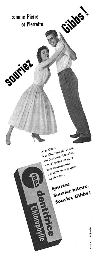 Publicité Gibbs 1956