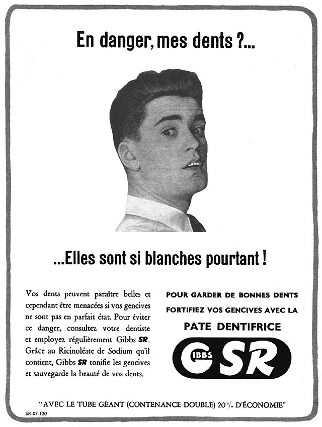 Publicité Gibbs 1950