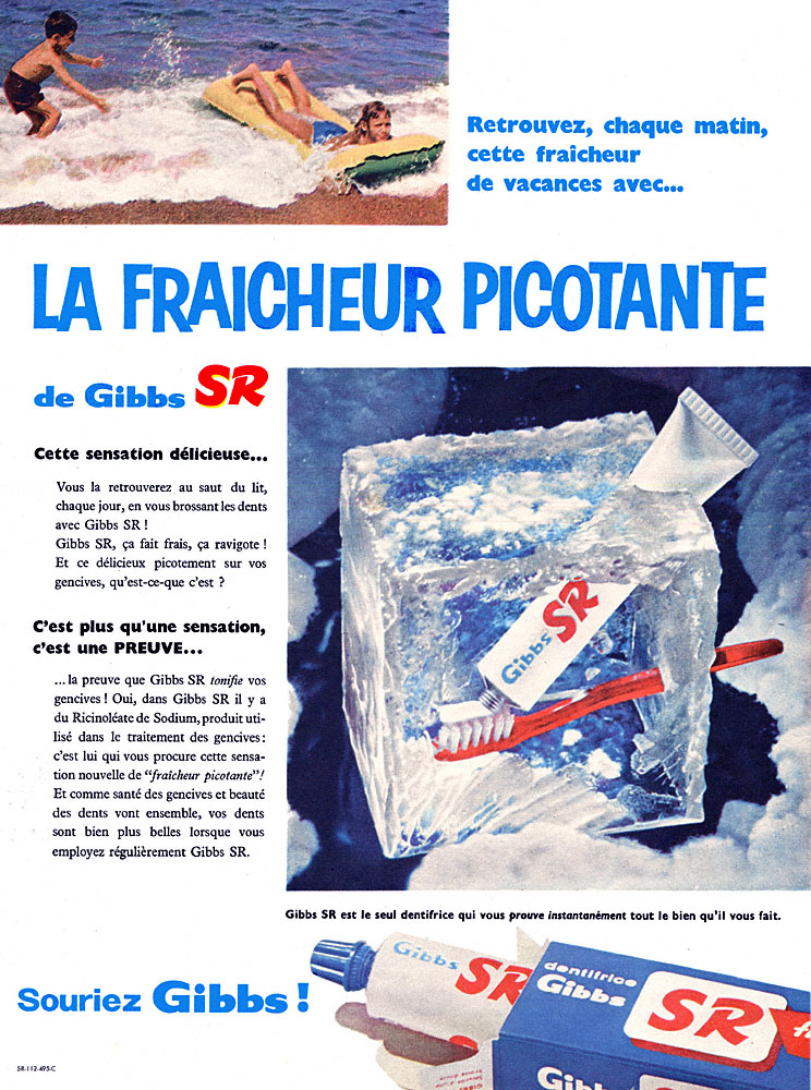Publicité Gibbs 1960