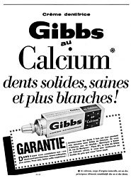Publicit Gibbs 1960