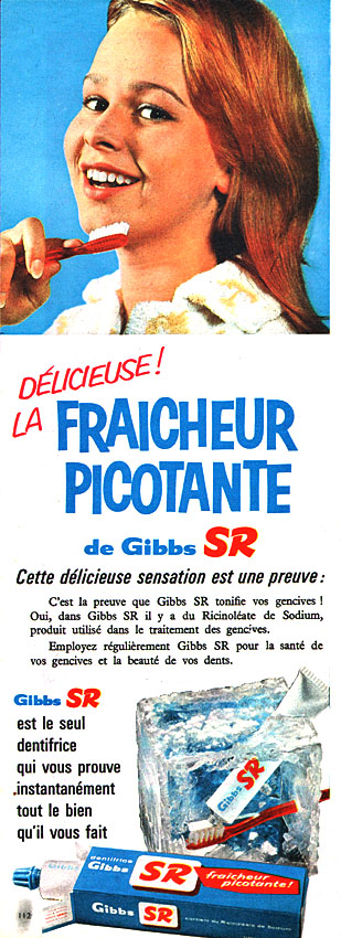 Publicité Gibbs 1960
