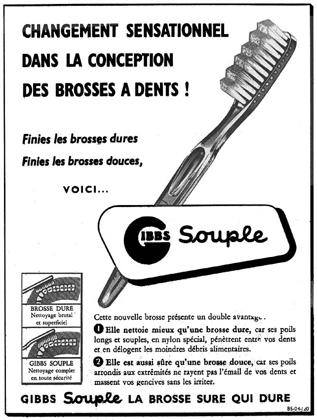 Publicité Gibbs 1950