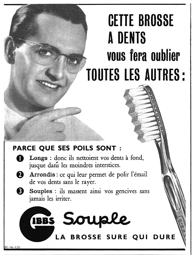 Publicité Gibbs 1950