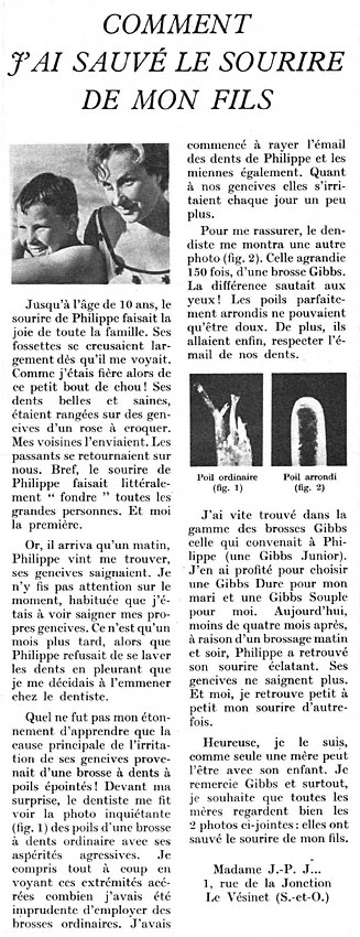 Publicité Gibbs 1963